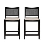 Taburetes de bar de altura de mostrador Bessie Cane negros