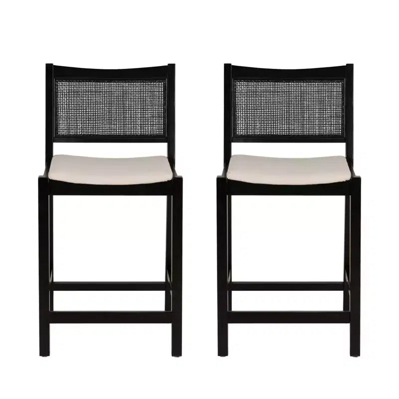 Taburetes de bar de altura de mostrador Bessie Cane negros