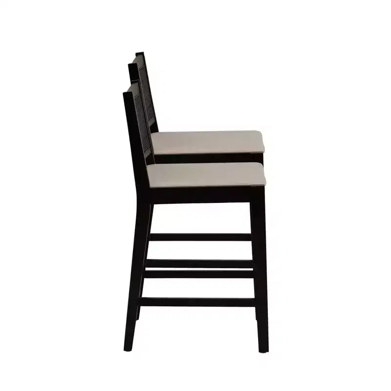 Taburetes de bar de altura de mostrador Bessie Cane negros