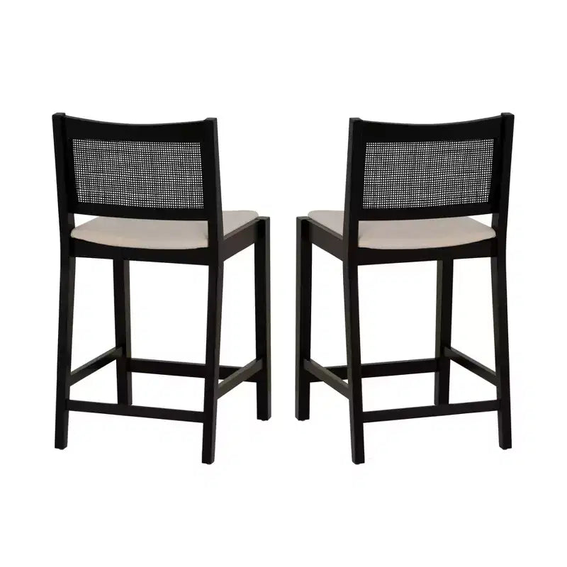 Taburetes de bar de altura de mostrador Bessie Cane negros