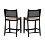 Taburetes de bar de altura de mostrador Bessie Cane negros