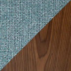 Taburete de bar Fabrico Mid Century Modern de altura de mostrador Nogal/Azul: Giratorio, Tapicería de poliéster, Patas de madera
