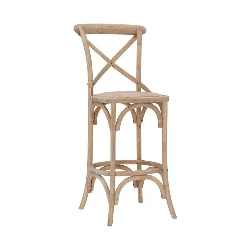 Roxy Wash Upholstery Barstool Gray - Linon: Elm Wood, French Country Design, 30" Seat Height