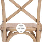 Taburete Roxy Wash tapizado en gris: Madera de olmo, diseño rústico francés, 76 cm de altura de asiento