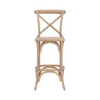 Taburete Roxy Wash tapizado en gris: Madera de olmo, diseño rústico francés, 76 cm de altura de asiento