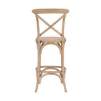 Taburete Roxy Wash tapizado en gris: Madera de olmo, diseño rústico francés, 76 cm de altura de asiento