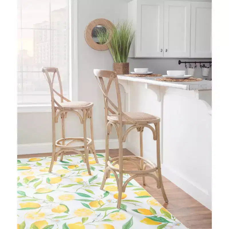 Taburete Roxy Wash tapizado en gris: Madera de olmo, diseño rústico francés, 76 cm de altura de asiento