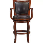 Jones Swivel Barstool Cherry/Brown - Boraam: Upholstered, Hardwood Frame, Fixed Height 29.5"