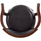 Taburete giratorio cerezo/marrón: tapizado, estructura de madera dura, altura fija 29,5"