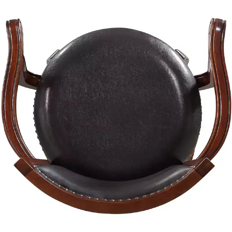 Taburete giratorio cerezo/marrón: tapizado, estructura de madera dura, altura fija 29,5"