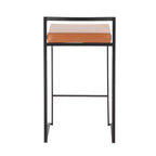 Taburetes Fuji Stacker a la altura de la barra, metal negro/PU color camel
