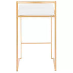 Taburetes Fuji apilables blancos: tapizado de terciopelo, estructura dorada