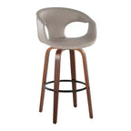 Taburetes Curva Madera Nogal/PU Gris Claro