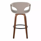 Taburetes Curva Madera Nogal/PU Gris Claro