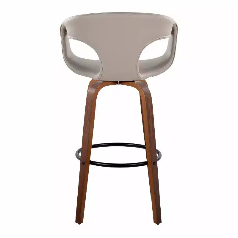 Taburetes Curva Madera Nogal/PU Gris Claro