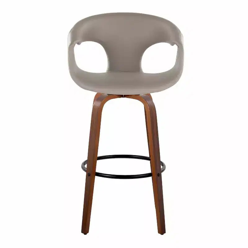 Taburetes Curva Madera Nogal/PU Gris Claro