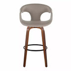 Taburetes Curva Madera Nogal/PU Gris Claro