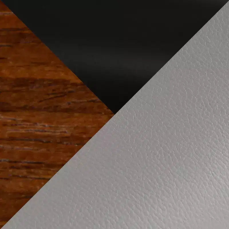 Taburetes Curva Madera Nogal/PU Gris Claro