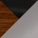 Taburetes Curva Madera Nogal/PU Gris Claro