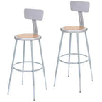 Hampden Furnishings 2pk 25"-33" Adjustable Heavy Duty Steel Barstool with Backrest Gray