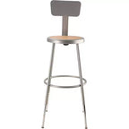 Paquete de 2 taburetes de bar de acero resistente, ajustables de 63,5 a 83,8 cm, con respaldo, gris