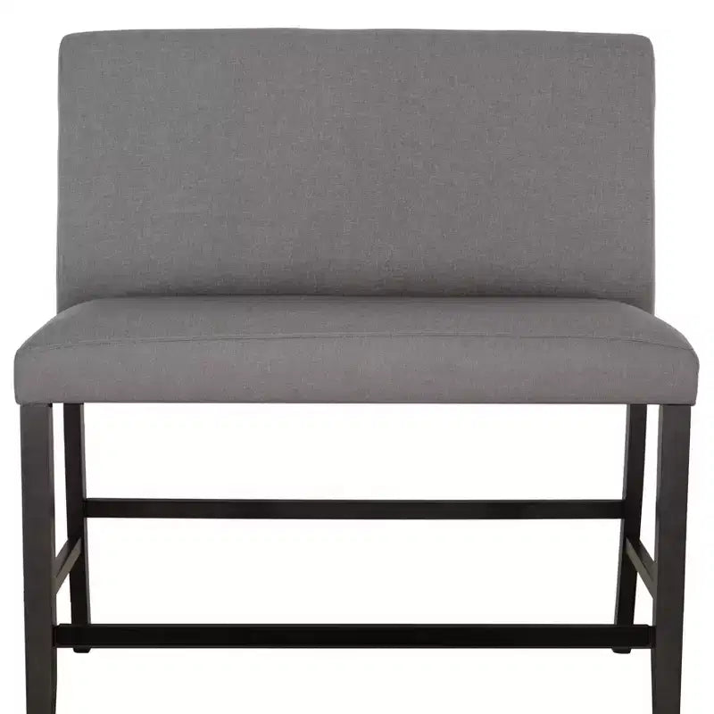 Banco de mostrador tapizado Barnes negro/gris