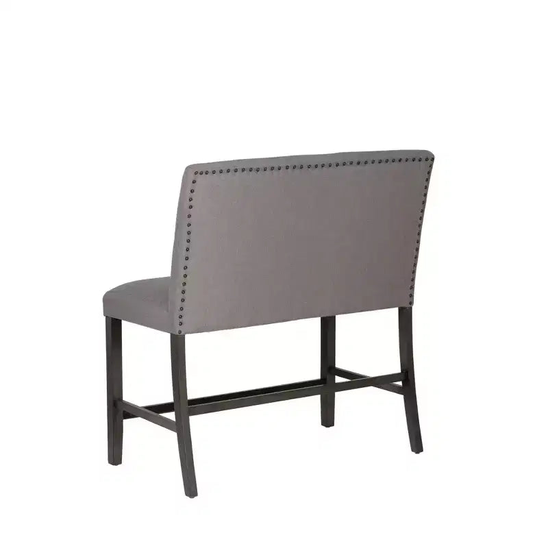 Banco de mostrador tapizado Barnes negro/gris