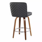 Taburetes de barra Henry de altura de mostrador Madera de nogal/PU negro