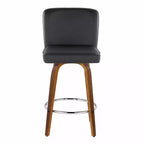 Taburetes de barra Henry de altura de mostrador Madera de nogal/PU negro