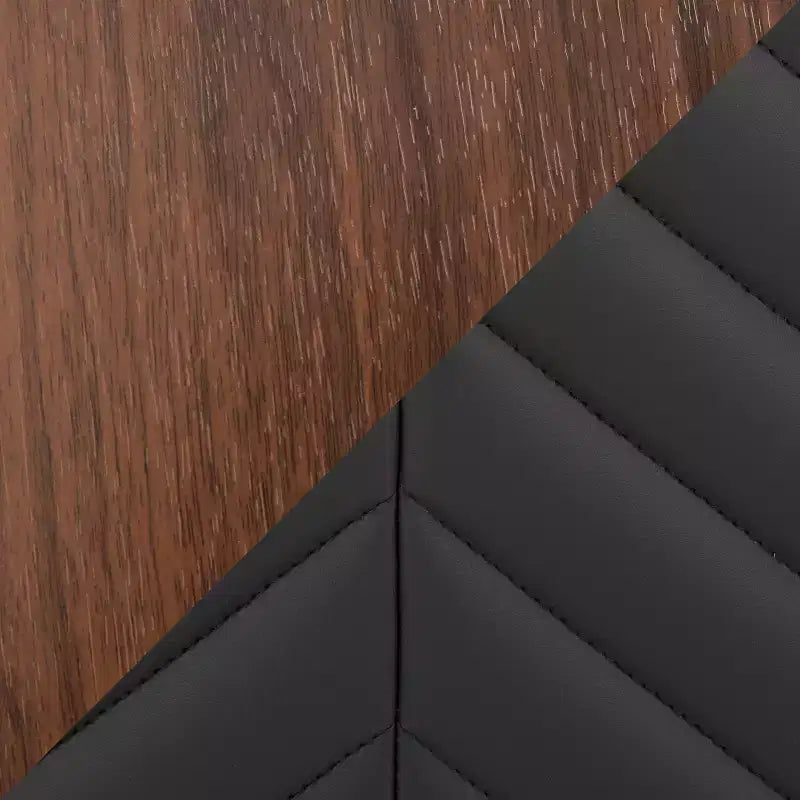 Taburetes de barra Henry de altura de mostrador Madera de nogal/PU negro
