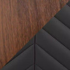 Taburetes de barra Henry de altura de mostrador Madera de nogal/PU negro