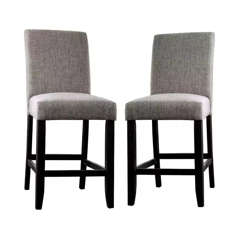 Set of 2 Norelo 25" Upholstered Counter Height Barstools Light Gray - HOMES: Inside + Out: Transitional Style, Footrest
