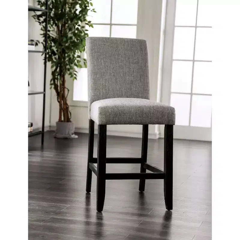 Taburetes de bar tapizados Norelo de 25" para encimera, gris claro: Estilo de transición, reposapiés