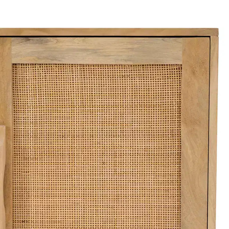 Mueble de caña Gordon de 3 puertas, color natural
