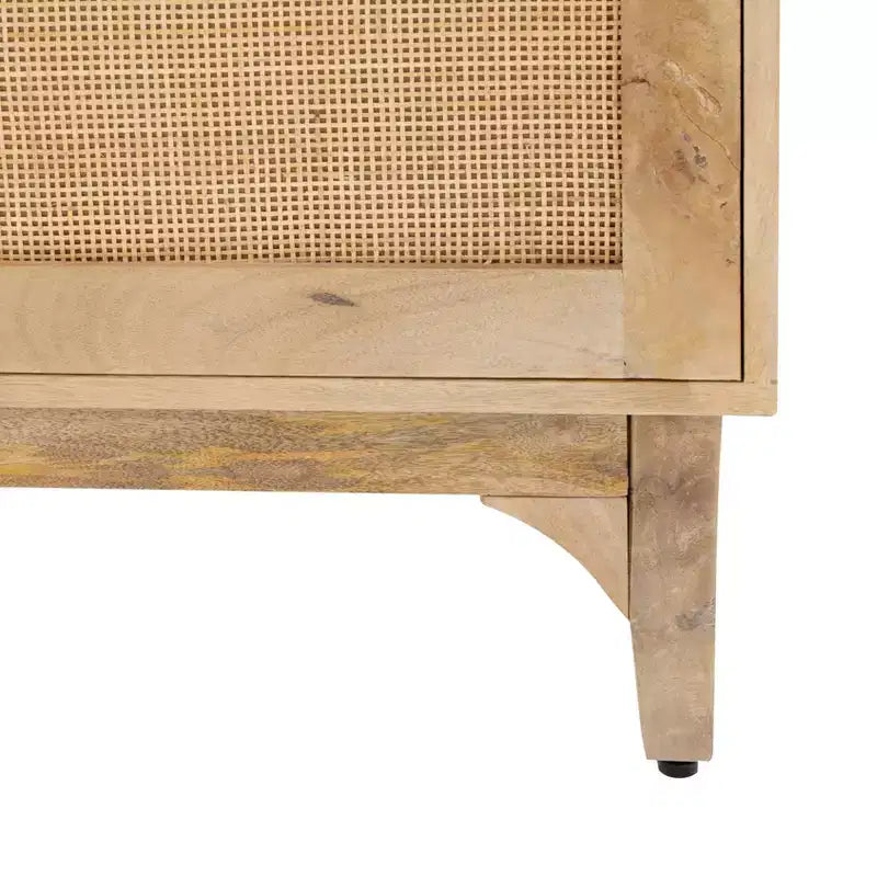Mueble de caña Gordon de 3 puertas, color natural