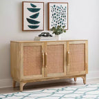 Mueble de caña Gordon de 3 puertas, color natural