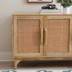 Mueble de caña Gordon de 3 puertas, color natural
