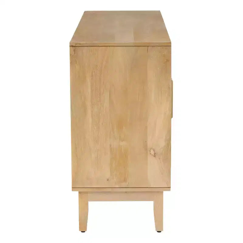 Mueble de caña Gordon de 3 puertas, color natural