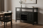 Winsome Jasper Buffet Wood/Black : Modern Credenza Console, 2 Fixed Shelves, 1 Drawer, Holds 12 Bottles