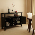 Jasper Buffet Madera/Negro: Aparador Consola Moderno, 2 Estantes Fijos, 1 Cajón, Capacidad para 12 Botellas
