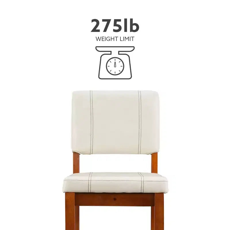 Taburete acolchado Milano con asiento y respaldo tapizados