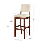 Taburete acolchado Milano con asiento y respaldo tapizados