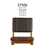 Taburete acolchado Milano con asiento y respaldo tapizados