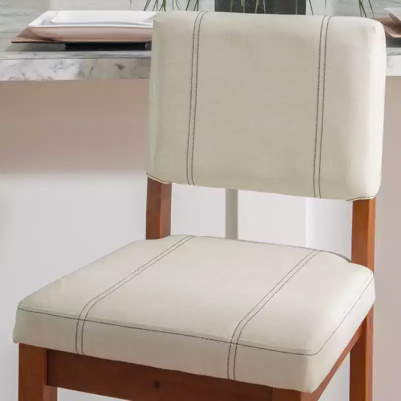 Taburete acolchado Milano con asiento y respaldo tapizados