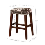 Taburete de bar sin respaldo Walt de madera