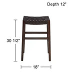 Taburete de bar alto de cuero marrón de 30 1/2