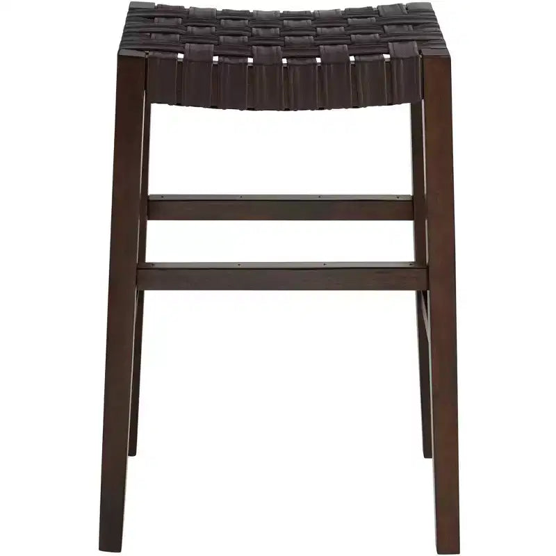 Taburete de bar alto de cuero marrón de 30 1/2