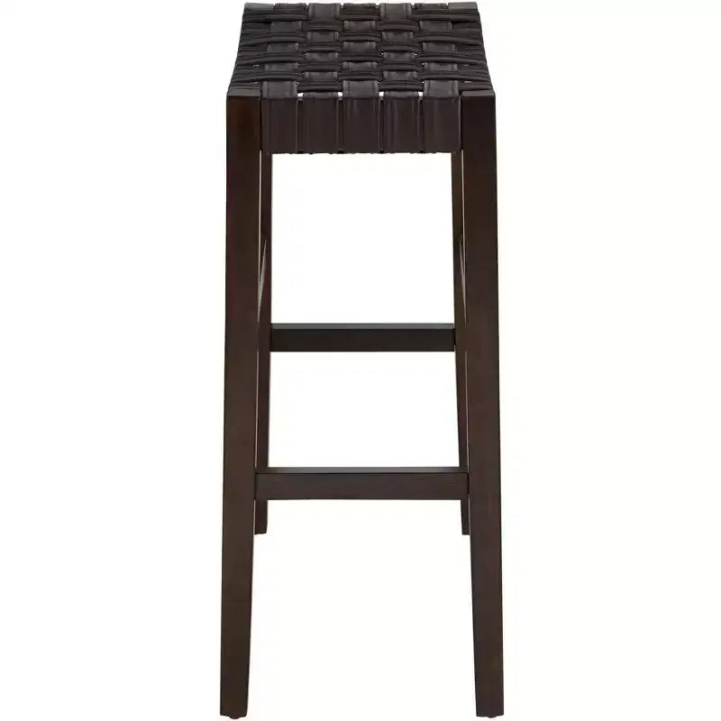 Taburete de bar alto de cuero marrón de 30 1/2