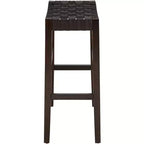 Taburete de bar alto de cuero marrón de 30 1/2