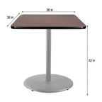 Mesa cuadrada de altura de barra de comedor de 42" de la colección Bennet